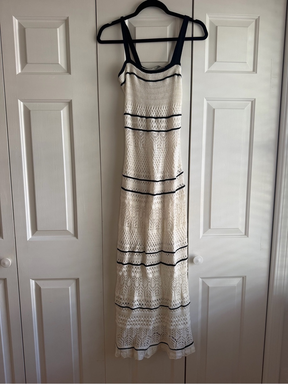 Abercrombie & Fitch Cream Maxi Dress with Black Trim